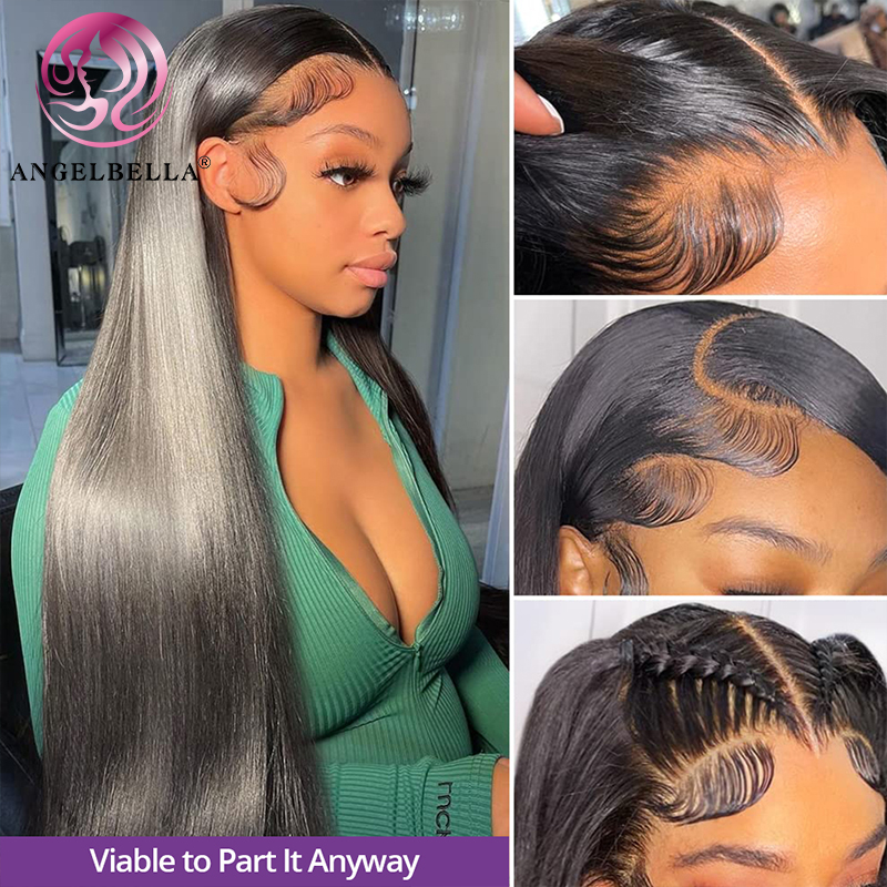 Angelbella Glory Virgin Hair 180% Densidad Brasileño 13 × 4 Hueso Cabello humano HD Peluces delanteros de encaje 