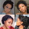 Peluca delantera de encaje transparente 13x1 pelucas de cabello humano rizado 180% estilo para mujeres negras