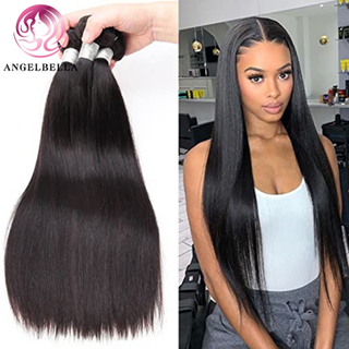 Angelbella Queen Doner Cabello virgen Color natural brasileño 100% sin procesar Bundles de cabello humano crudo liso 