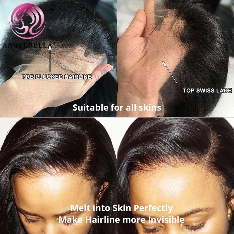Angelbella Dd Diamond Hair Brasilian HD 13x4 Peluces de encaje frontal Cabello de encaje humano