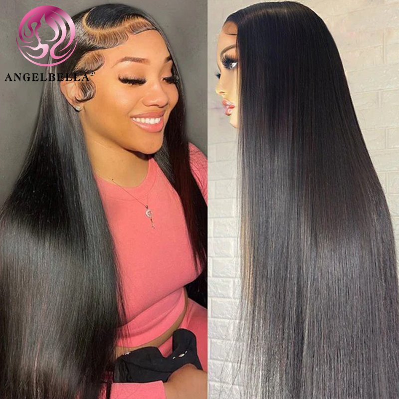 Angelbella Queen Doner Virgin Hair 13x4 HD HD Lace frontal Natural 100 pelucas de cabello humano