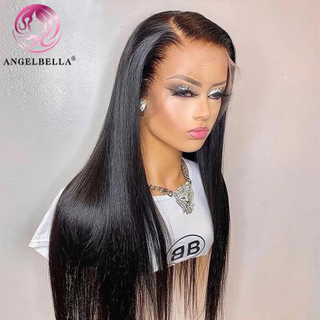 Angelbella Glory Virgin Hair 1B Retrase 13x4 HD Lace frontal Peluces de cabello humano 