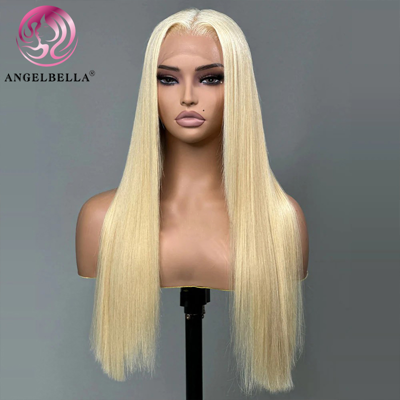 Angelbella Queen Doner Cabello virgen de 30/32 pulgadas Preparado 613# 13x4 Lacera rubia rubia Pelera de cabello humano para mujeres 