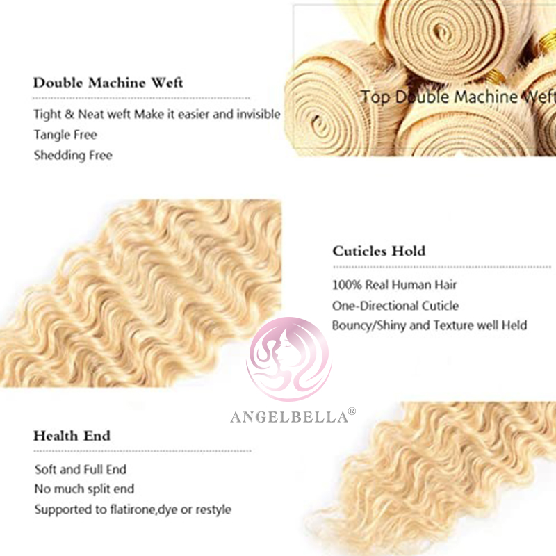 Angelbella Queen Doner Cabello virgen brasileño 613 Bundles de cabello humano crudo 