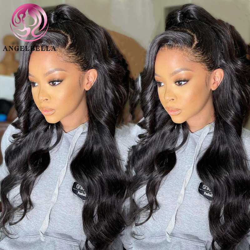 Angelbella Dd Diamond Hair Body Wave 13x4 HD Lace Natural Hair Wigs Cabello humano Peluca frontal del frente brasileño para mujeres negras