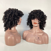 Pelucas cortas de rizado con flequillo para mujeres peluca de cabello rizado rizado