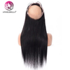 Jengibre HD transparente transpirable 360 ​​HD Cierre frontal de encaje 100 Cabello humano 