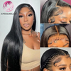 Angelbella Queen Doner Cabello virgen Raw Brasileño Recto 13x4 HD Camino de cabello humano para mujeres negras