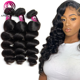 Extensiones de cabello Remy Paquete de tejido de cabello de onda suelta de color negro natural para mujeres negras