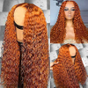 Angelbella 2022 NUEVO estilo Color de jengibre naranja 13x1x4 T Part Wig Human Hair 