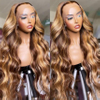 Wow peluca frontal rubia y marrón de diadema de diadema africano