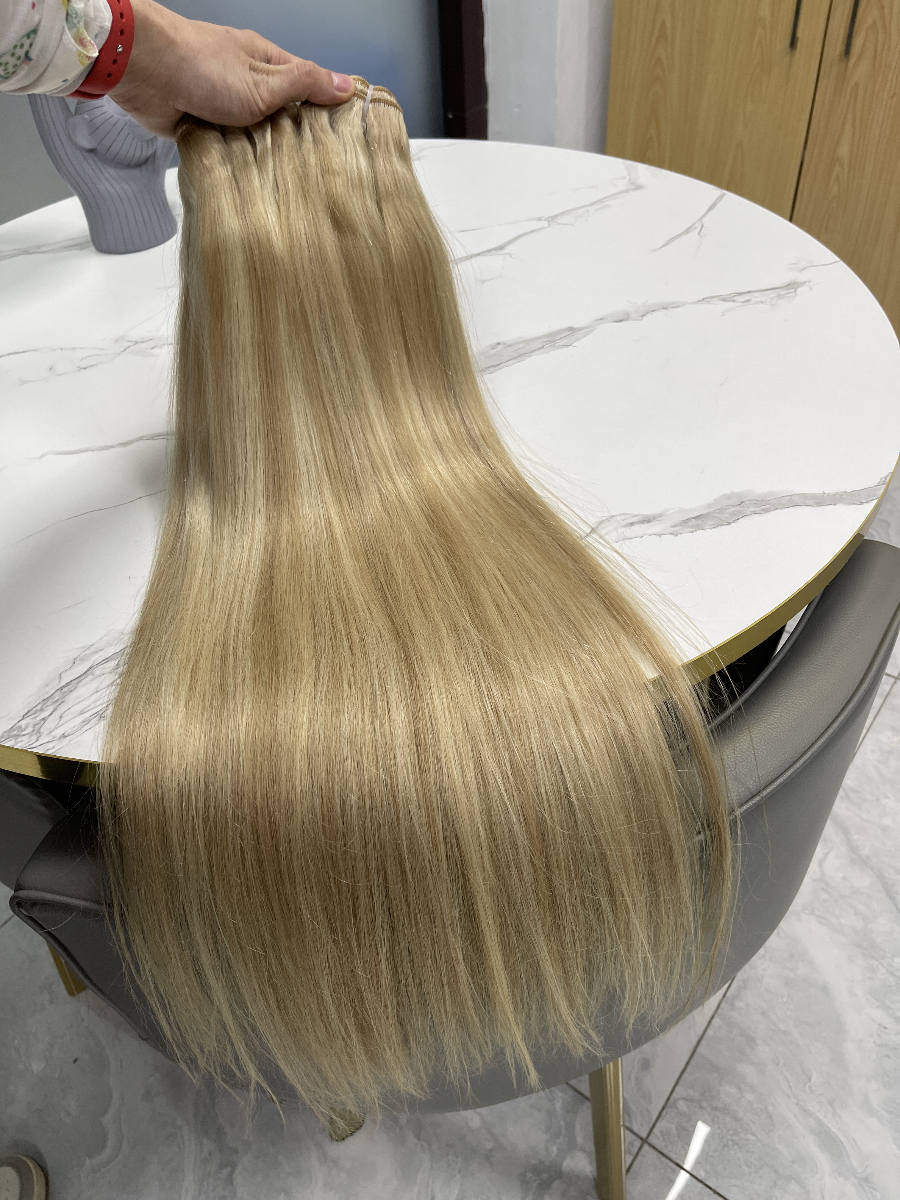 Angelbella 2022 Bundles de cabello crudo #16/60 Beige Blonde/Blonde Nano Tip 