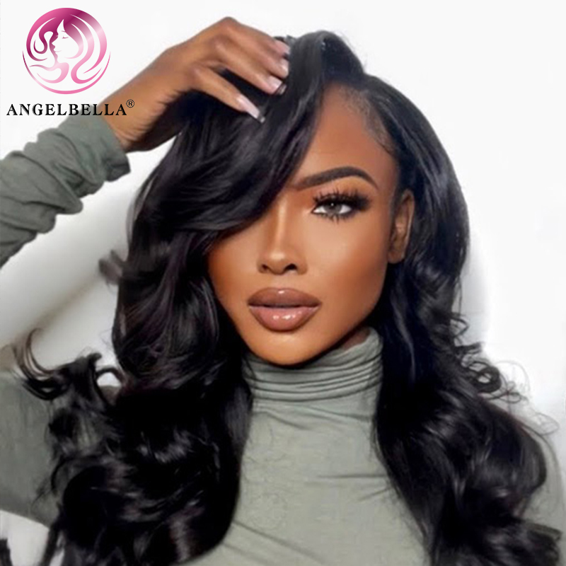 Angelbella Queen Doner Virgin Hair 13x4 Body Body Wave Best HD Lace Frontal Hair Wigs Online para hembras negras