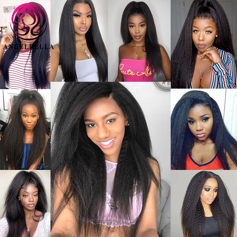 Bundles de cabello negro natural Remy Weave Weave Kinky Cabello liso para tejer