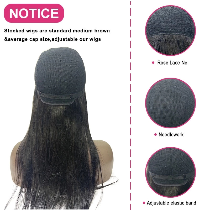 10a peluca brasileña con flequillo 150% densidad Máquina completa Máquina hecha cabello humano Color natural sin glú