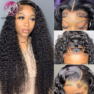 Angelbella Dd Diamond Hair Jerry Curl Wig Pre Suprucped HD 13x4 Camino del cabello delantero delantero 