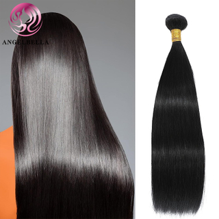 Angelbella Queen Doner Virgin Hair Caw Raw Indian Hair negro liso de 24 pulgadas Mejores extensiones Bundillo de cabello liso 