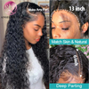 Angelbella dd Diamond Hair Water Wave Prepleted Curly Human Hair Wig HD Pelucas frontales para mujeres