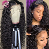 Angelbella dd cabello de diamante transparente oleada de agua peluca virgen 13x4 peluca frontal sin gluio