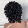 Pelucas afro rizadas en espiral para mujeres negras sin glóbulo brasileño Remy Funmi Curls Kinky Curly Wavy Black Wig con flequillo