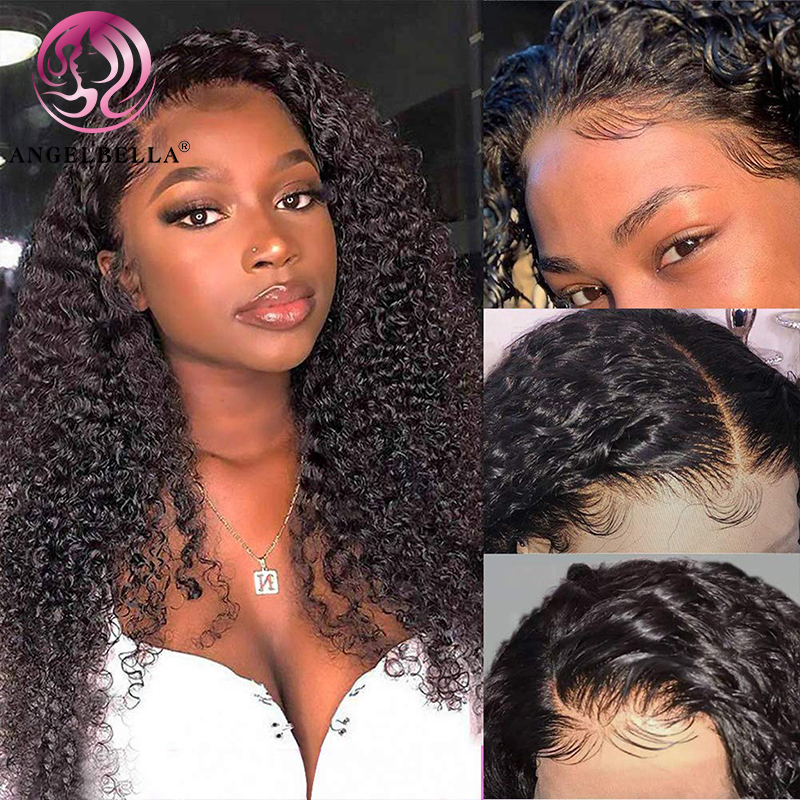  Angelbella Dd Diamond Hair Brasil Virgen Human Human Hair Jerry Curly HD Laces delanteros para mujeres negras
